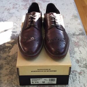 Johnston & Murphy 1850 collection Burgundy Lug Soled Wingtips.